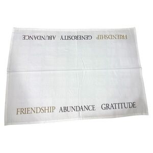Williams Sonoma Napkin set/4 Friendship Generosity Abundance Gratitude NEW